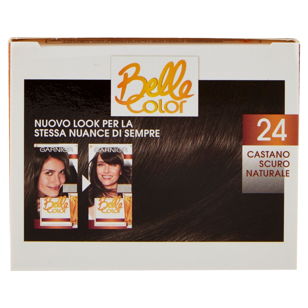 Garnier Belle Color Colore Luminoso, Tinta per Capelli Bianchi 24 Castano Scuro Naturale